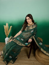 Womens Fashion Ethnic Green Color Sarees-MLSHWSA1449GRN0ONE
